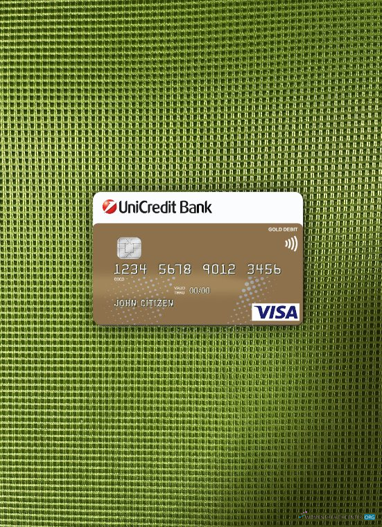 Download Germany UniCredit Bank VISA Credit Card photolook front Photoshop template